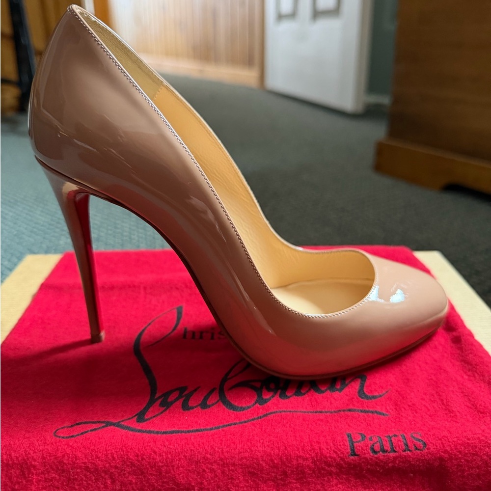 Christian Louboutin Dorissima 100 Patent Nude Heels